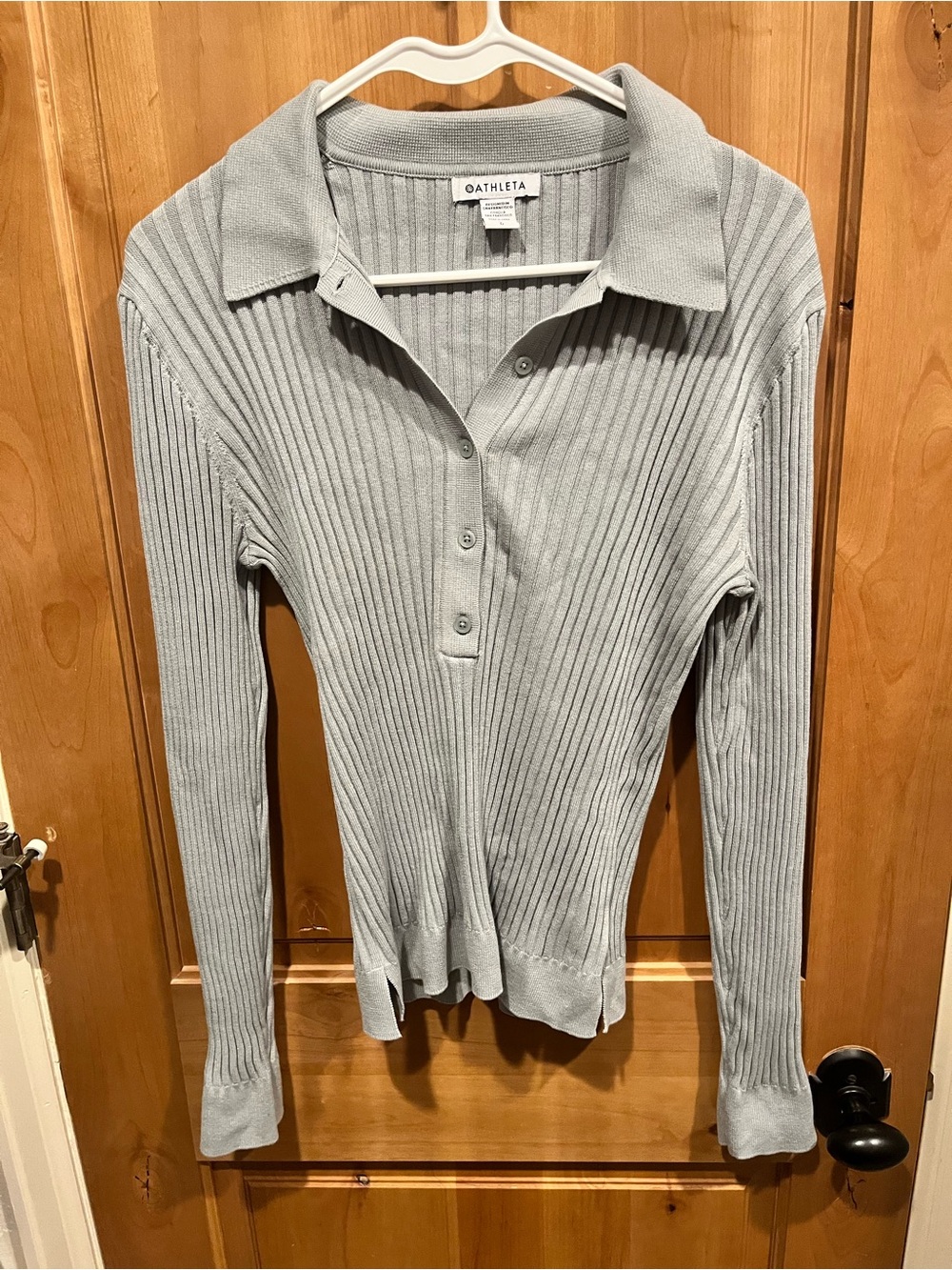 Athleta Sage Ribbed Long-Sleeve Polo